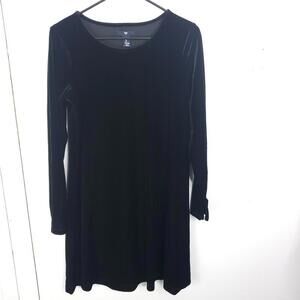 Gap Dress Womens Small Long Sleeve Black Velvet Short Holiday Event Evening